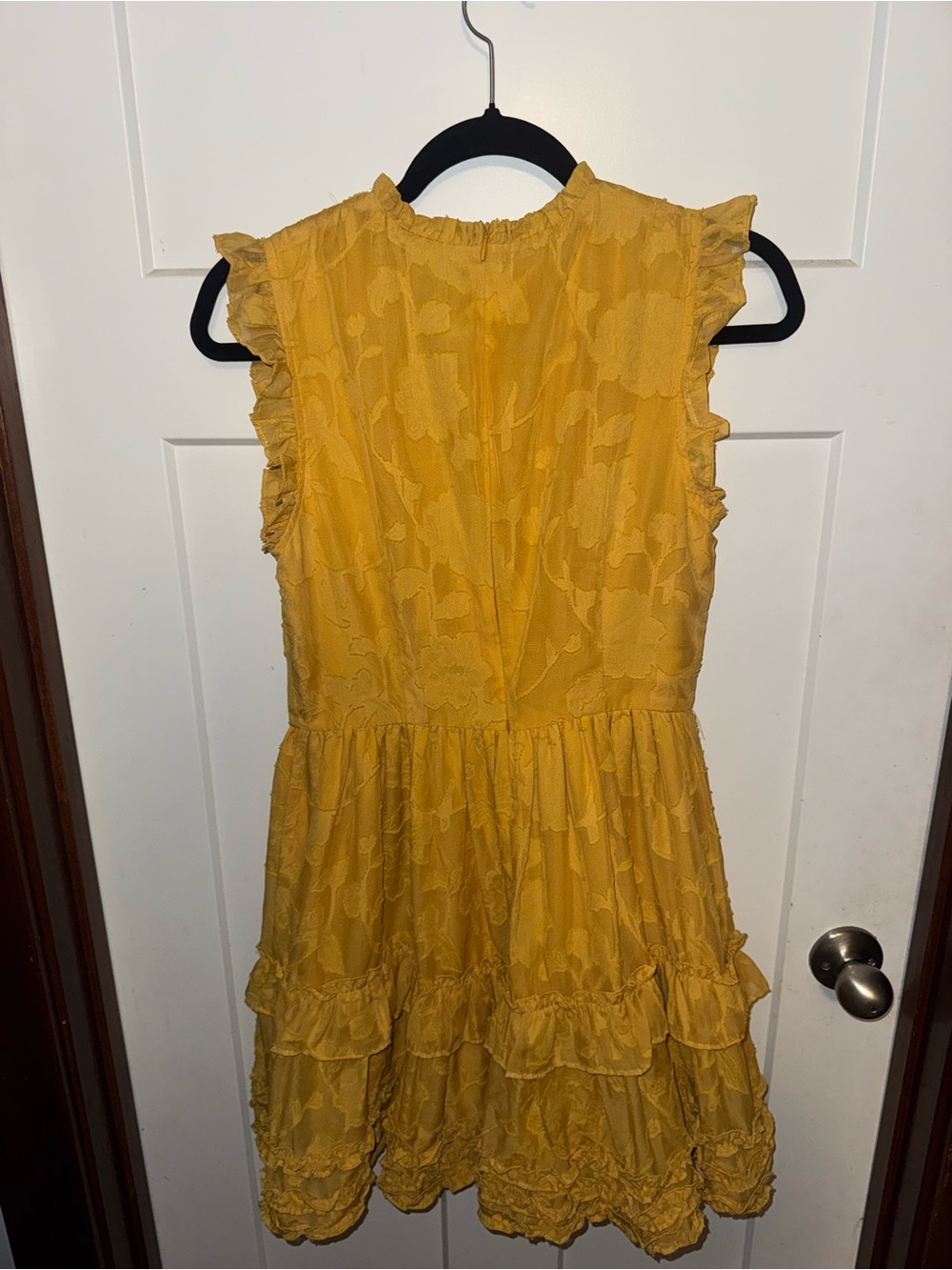 Lulu's Mustard Yellow Ruffle Tiered Dress